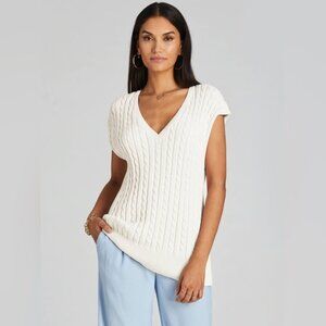 BRAND NEW 525 America Revolve baby light pink cotton cable knit sweater vest M L